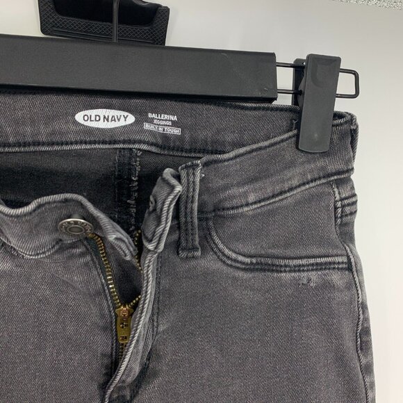 Old Navy Jeans Kids Girls Gray Ballerina Jeggings Skinny Distressed Fray - Picture 4 of 9